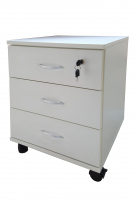 Rollbox cu 3 sertare, Alb perlat, 45 x 45 x 60h cm Rollbox cu 3 sertare, Alb perlat, 45 x 45 x 60h cm